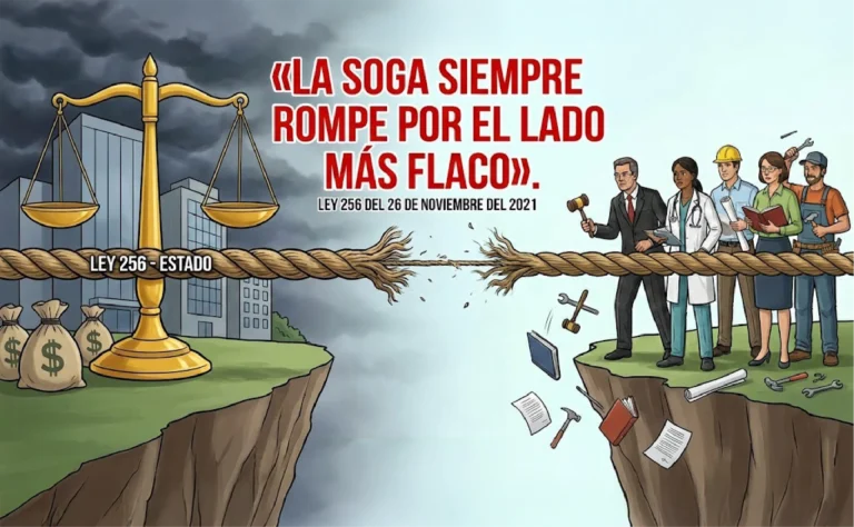 CON LA LEY 256 DEL 26 DE NOVIEMBRE DEL 2021, SE CUMPLE EL VIEJO ADAGIO… «LA SOGA SIEMPRE ROMPE POR EL LADO MÁS FLACO».